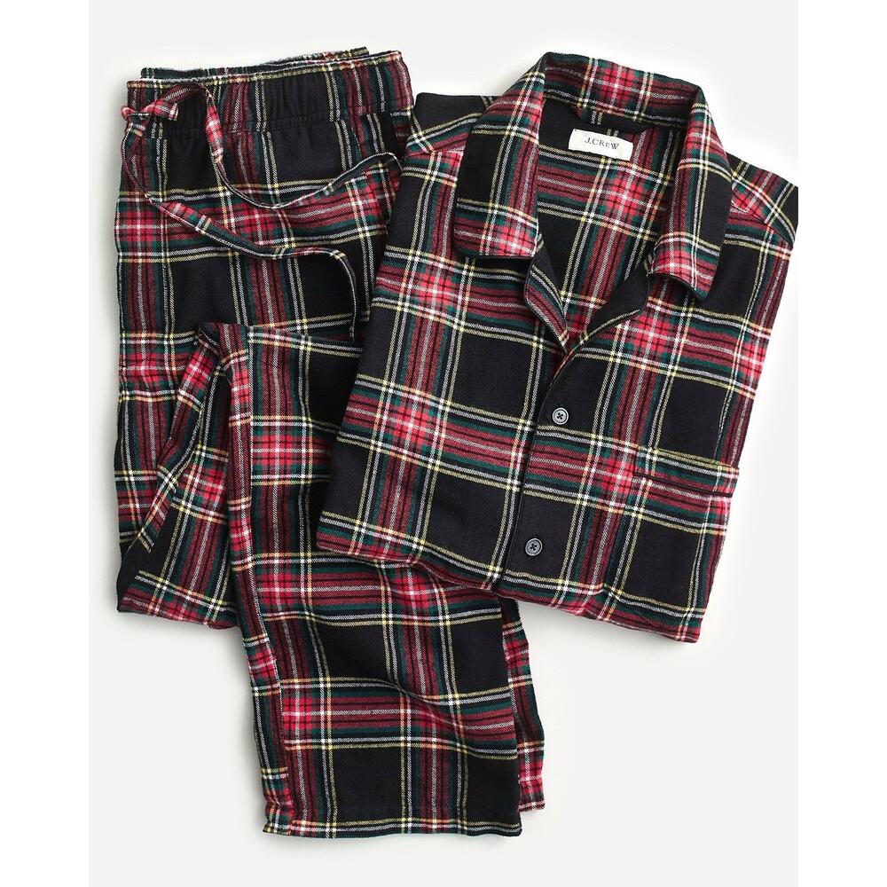 J.Crew Men’s Flannel Plaid Pajamas Black Red Size Medium